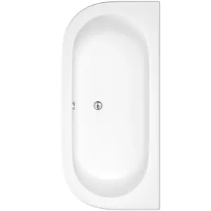 Cooke & Lewis Helena White Oval Curved Bath & panel set (L)1700mm