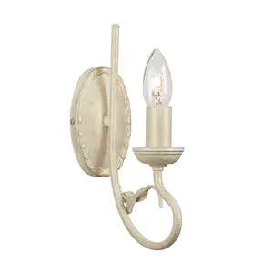 Wall Light Handmade & Hand Finished Metal Branch & Leaves Ivory Gold LED E14 60W