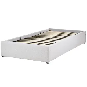 Fabric EU Single Size Ottoman Bed Light Grey DINAN