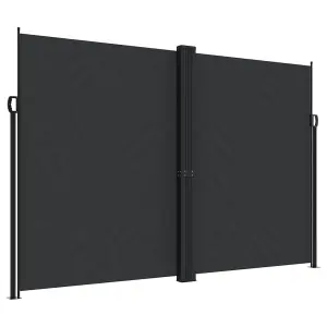 Berkfield Retractable Side Awning Black 220x600 cm