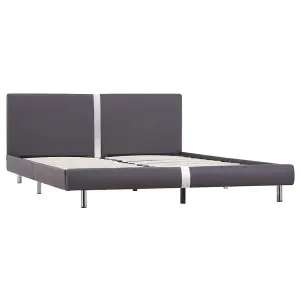 Berkfield Bed Frame Grey Faux Leather 150x200 cm 5FT King Size