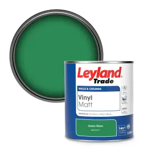 Leyland Trade Vinyl Matt Walls & Ceilings Emulsion Paint Green Gloss (PPG1227-7) 1L