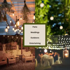 Party Festoon Set of 20 Mains Powered Cool White Outdoor Garden String Light