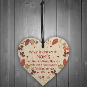 Gift For Nan Wooden Heart Birthday Christmas Gift For Nan Grandparent Gift