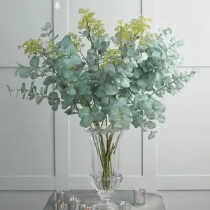 Bloom Artificial Eucalyptus Bouquet Bundle - Faux Fake Silk Flower Indoor Home Decoration Floral Arrangement - Measures H70cm