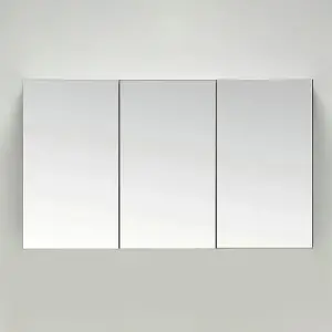 Nes Home McCann 1200mm Mirror 3 Door Shaving Cabinet White