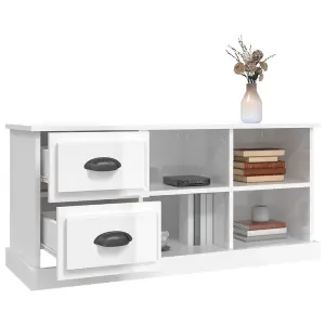 Berkfield TV Cabinet High Gloss White 102x35.5x47.5 cm Engineered Wood