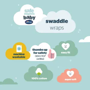 Silentnight Safe Nights Swaddle Wraps Celestial