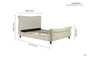 Birlea Copenhagen King Bed Warm Stone