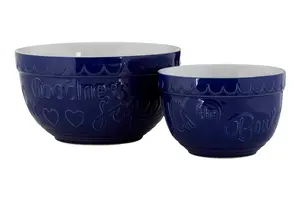 Maison by Premier Set Of Two Gigi Blue And White Mixing Bowls