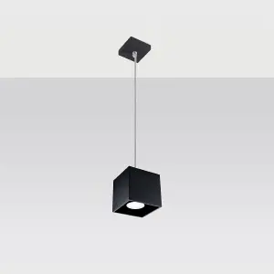 Quad Aluminium Black 1 Light Classic Pendant Ceiling Light