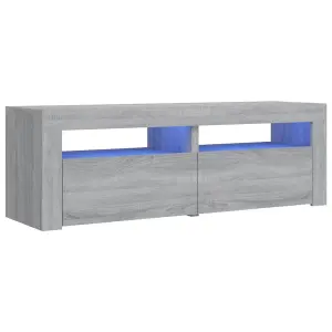 Berkfield TV Cabinet with LED Lights Grey Sonoma 120x35x40 cm