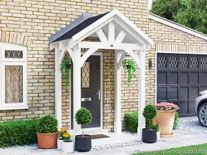 Dunster House Wooden Porch Canopy Kit 2m x 1.5m Pressure Treated Door Shelter Thunderdam Full Height 4 Post