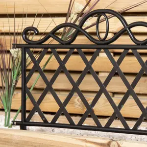 27cm Black Plastic Garden Patio Lawn Border Fence Edging