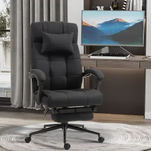 Vinsetto Office Chair with Adjustable Height, Wheels, Footrest, Black