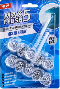 Ocean Spray Pack of 12 Toilet Rim Block Cleaner Twin Pack Anti-Limescale, Foaming Cleaning Action, Lasts Up to 4 Weeks