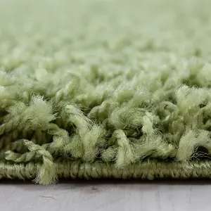 Abaseen 120cm Green Thick Pile Soft Shaggy Modern Circluar Rug