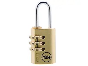 Yale Brass Combination Padlock - Ultimate 22mm Security for Your Valuables