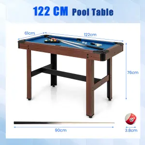 COSTWAY Pool Table for Kids & Adults Wooden Billiard Game Table w/ Full Set of Balls