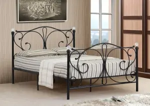 Comfy Living 4ft6 Christina Metal Bed Frame in Black