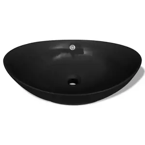 Belfry Bathroom 590mm L x 385mm W Ceramic Oval Sink Black