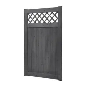 90cm W x 2.3cm D x 150cm H Grey Rhombus Garden Wood Fence Gate, Assembly Required Wooden Door