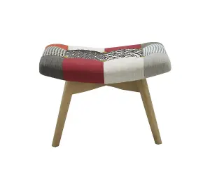 Multi Coloured Footstool Birlea Sloane Stool Chair Retro Patchwork Fabric