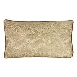 Kai Viper Metallic Snakeskin Rectangular Feather Filled Cushion