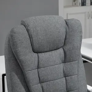 Vinsetto Computer Office Chair Home Swivel Task Recliner w/ Footrest, Arm, Grey