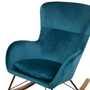 Rocking Chair ELLAN Velvet Sea Blue