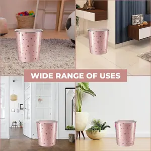 MantraRaj 7.7Litre Plastic Waste Paper Basket Bin Pack of 2 Round Open-top Waste Basket Trash Can(Pink)