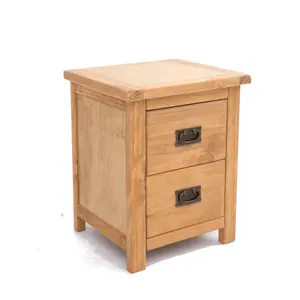 Lugo 2 Drawer Bedside Table Brass Drop Handle