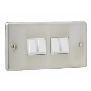 Plate 4 Gang 2 Way Wall Mounted Light Switch