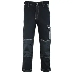 MS9 Mens Cargo Combat Work Working Trouser Trousers Pants Jeans with Multifuncational Pockets, Black - 34W/30L