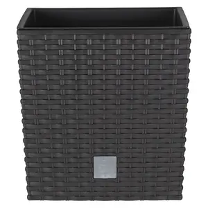 Plant Flower Pot Square Rattan Planter Inner Pot  Garden Patio Home Large Brown 3L