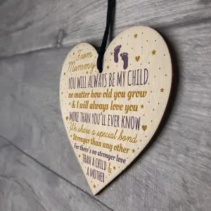 Red Ocean New Mum To Be Wooden Heart Novelty Baby Shower Gift Mummy Son Daughter Gifts For Her