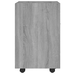 Berkfield Side Cabinet with Wheels Grey Sonoma 33x38x60 cm Engineered Wood