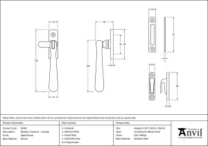 From The Anvil Aged Bronze Locking Newbury Fastener