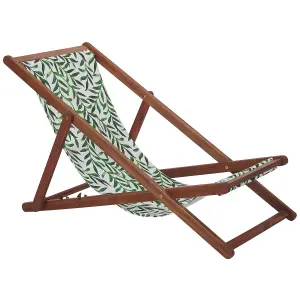 Sun Lounger Wood Dark Brown ANZIO