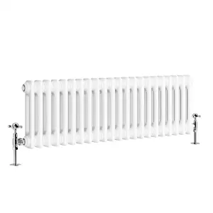 G-Rad White Double Column Horizontal Radiator - (H) 300 x (W) 990mm