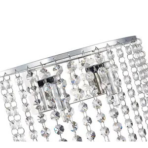 Luminosa Contemporary Wall Lamp Chrome, Hanging Crystal