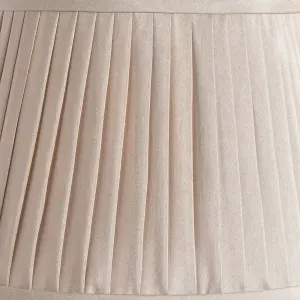 35cm Taupe Poly Cotton Pleated Lampshade For Table Lamps