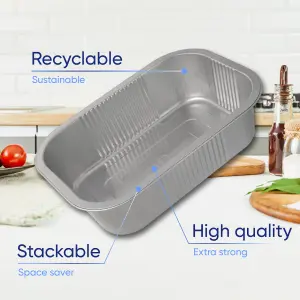 10 Pk Coppice Strong Aluminium Foil Containers for Air Fryer, BBQ & Food Storage 20cm x 13cm x 6cm. Freezer, Microwave & Oven Safe