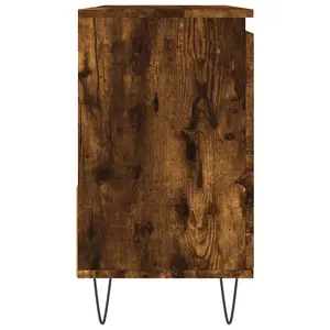 Berkfield Bathroom Cabinet Smoked Oak 65x33x60 cm Engineered Wood