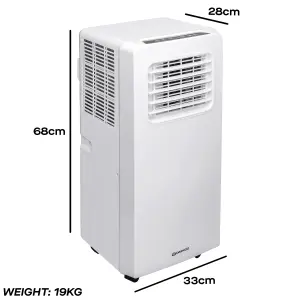 Daewoo 2-in-1  Smart WiFi Winter Large Dehumidifier & Summer 9000 BTU Air Conditioner with Remote Control White