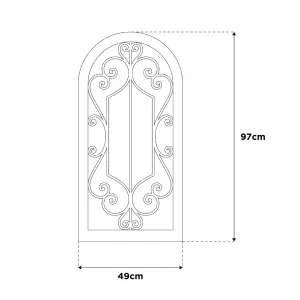 La Hacienda Aston & Wold Antique White Arch Framed Garden mirror 970mm x 490mm