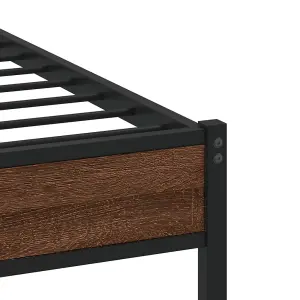 Berkfield Metal Bed Frame without Mattress Brown Oak 107x203 cm