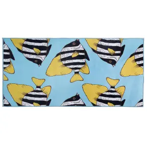 Area Rug Fish Print 80 x 140 cm Blue FIZME