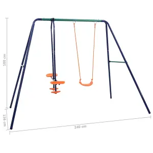 Berkfield Swing Set with 3 Seats Steel