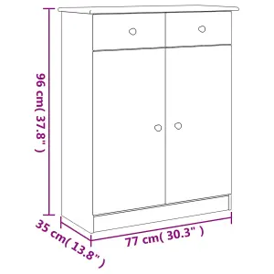 Berkfield Shoe Cabinet ALTA 77x35x96 cm Solid Wood Pine